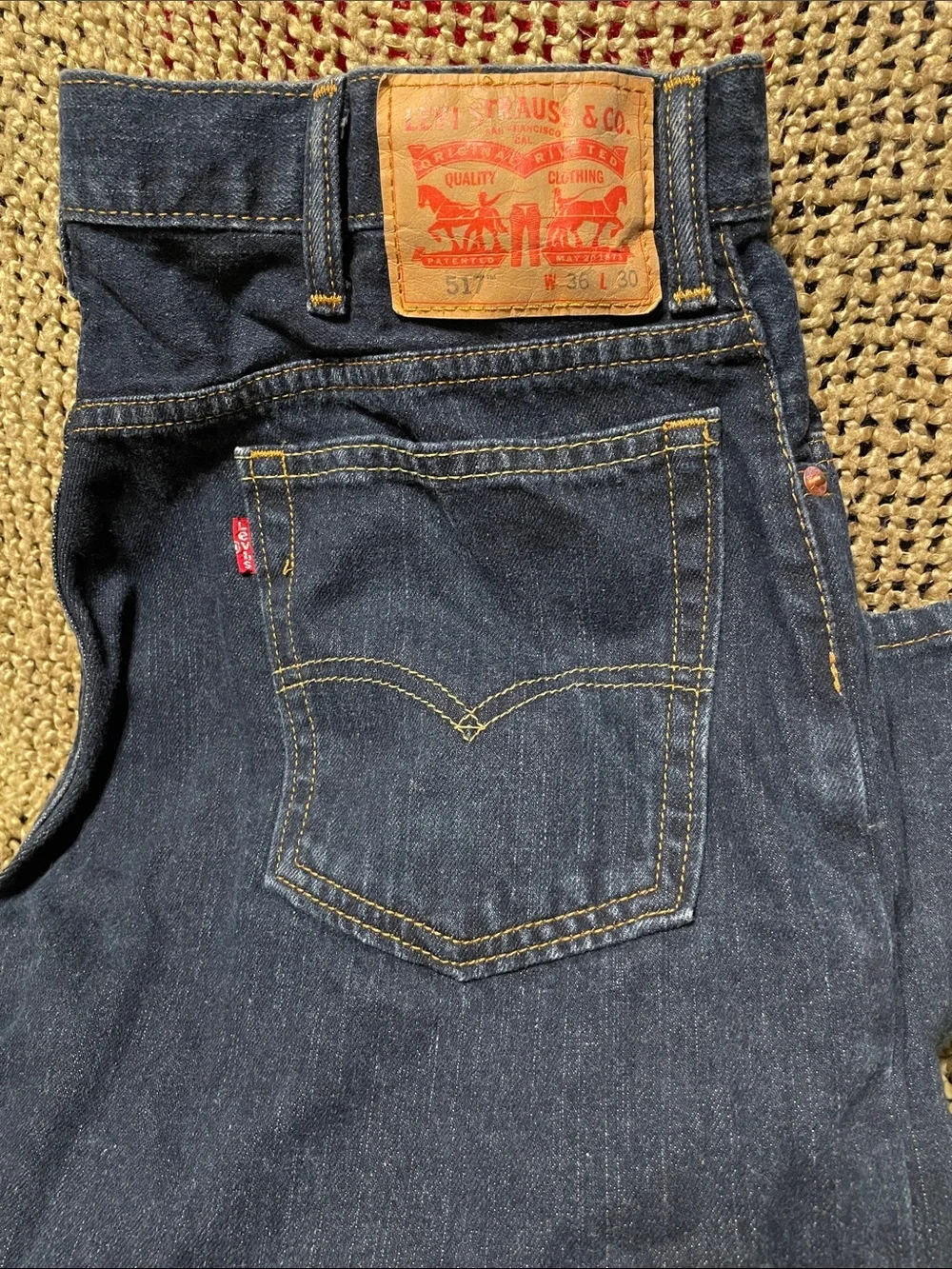 Levi's Men's Straight Jeans - Indigo Denim with Yellow Stitching